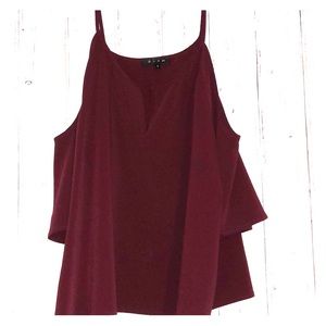 Maroon too with cut out sleeves